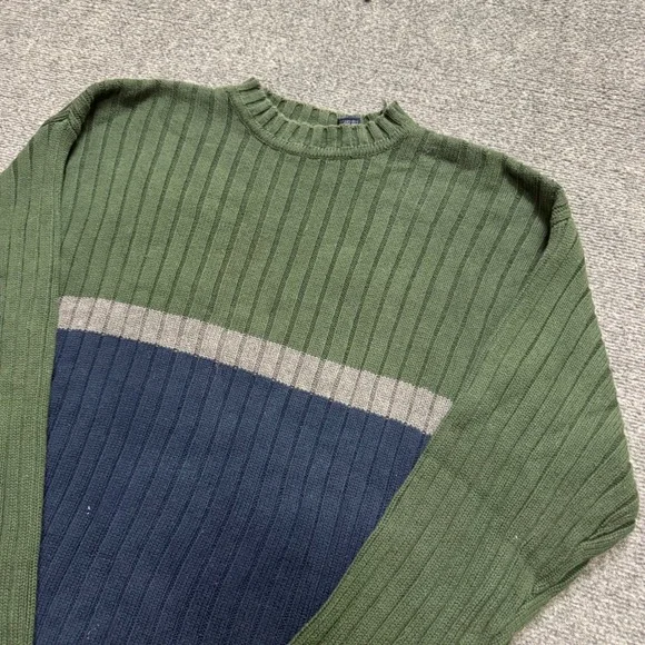 VTG Gap Pullover Knitted Sweater Men's L Multi-color Cotton Blend Y2K Thrashed - Picture 2 of 11
